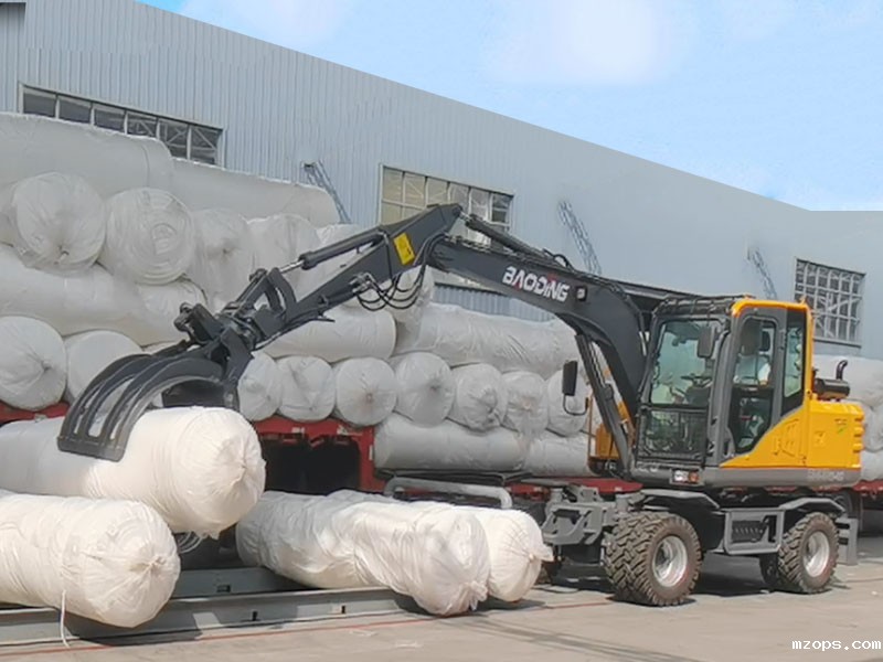 mzops抓木机在纺织行业进行装卸作业