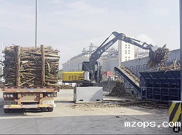 mzops固定式电动抓料机于木材加工厂中的应用