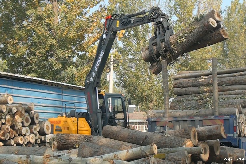 轮式挖掘机抓木机