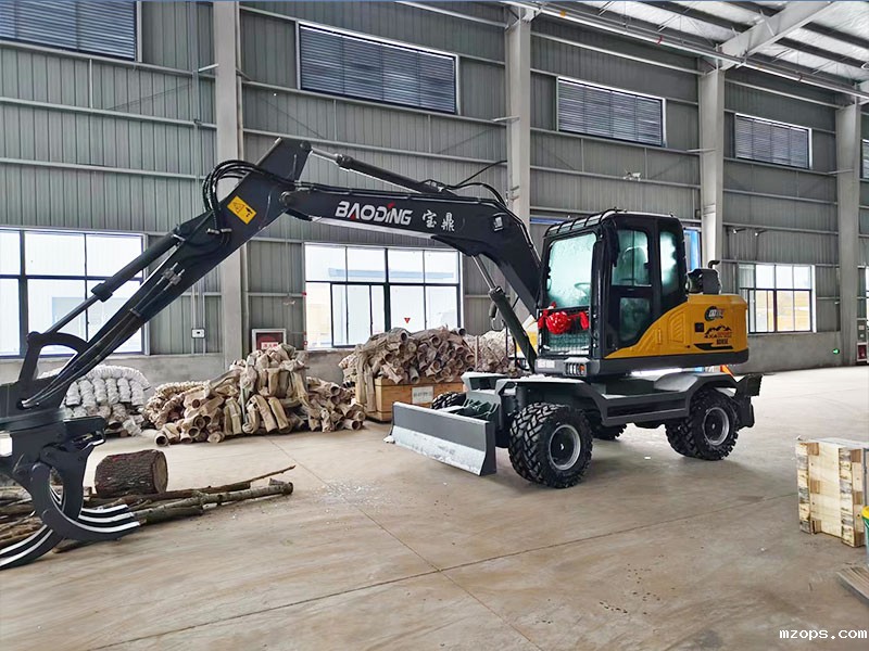mzops95抓木机征服山地装卸作业