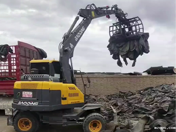 mzops抓木机在装卸轮胎领域的应用