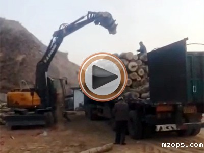 mzops抓木机生产厂家-BD95W-9B型号新款小型抓木机-抓木机视频