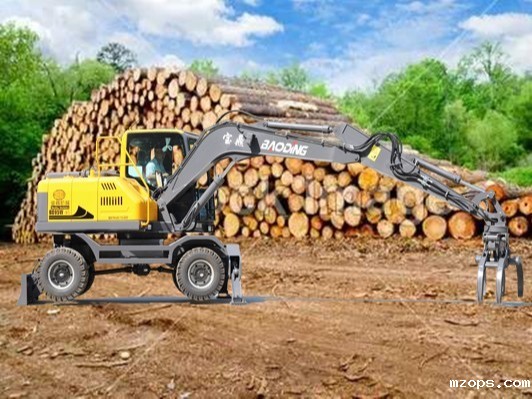 轮式抓木机工作视频